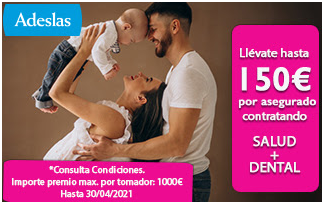 Hasta 150 euros de descuento en Adeslas Salud y Dental.