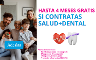 Hasta 3 meses gratis en seguro de salud Adeslas y hasta 20% de descuento
