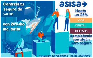 Oferta hasta 25% descuento en Asisa para Pymes.